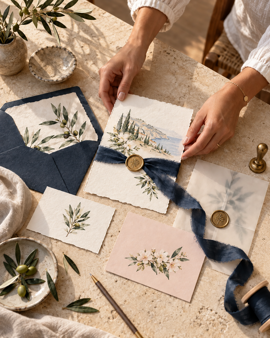 welovelab Wedding Stationery: composizione artigianale di partecipazioni personalizzate
